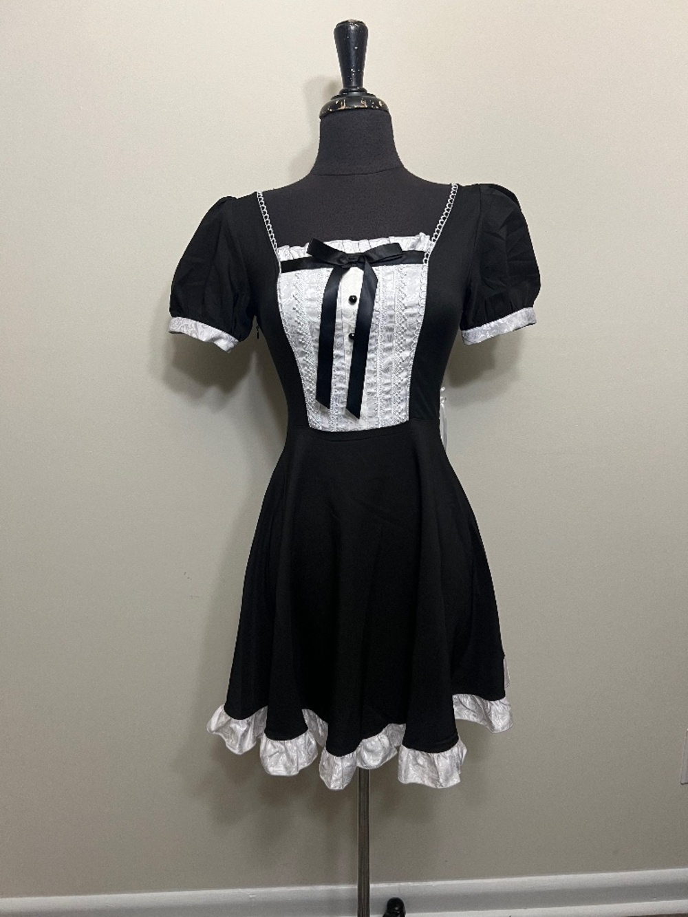 Dark in Love Black and White Gothic Mini Dress